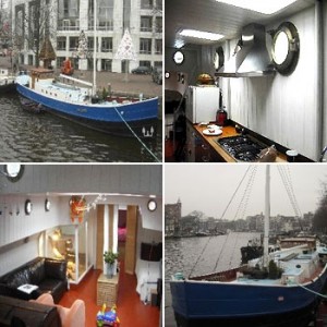 Una tipica house boat ad Amsterdam