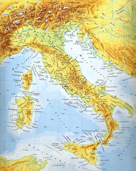 Cartina Fisica Italia